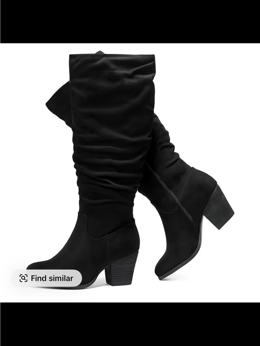 NIB Ladies Black Suede Knee-High Boots Extra Wide Width